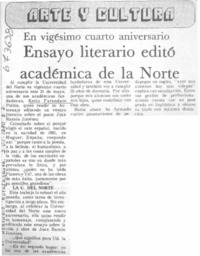 Ensayo literario editó académica de la Norte.