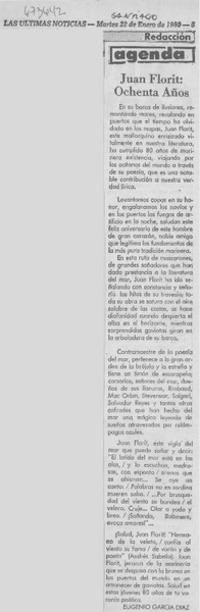 Juan Florit: ochenta años