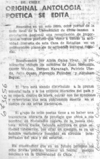 Original antología poética se edita.