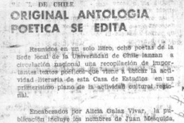 Original antología poética se edita.