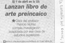 Lanzan libro de arte preincaico.