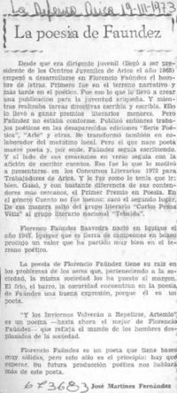 La poesía de Faúndez