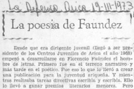 La poesía de Faúndez
