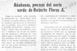 Añañucas, poemas del norte verde de Roberto Flores A.