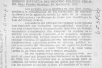 Génesis histórica del proceso político chileno.