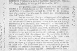Génesis histórica del proceso político chileno.