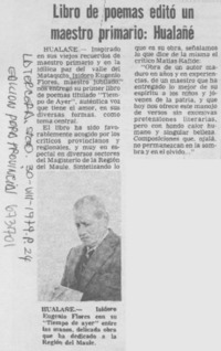 Libro de poemas editó un maestro primario: Hualañé.