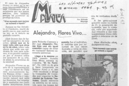 Alejandro, Flores vivo...