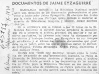 Documentos de Jaime Eyzaguirre.