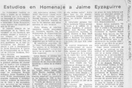 Estudios en homenaje a Jaime Eyzaguirre