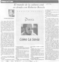 El mundo de la cultura está en deuda con Roberto Bescós