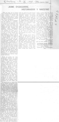 Jaime Eyzaguirre, historiador y maestro.