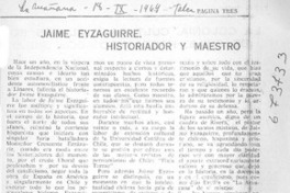 Jaime Eyzaguirre, historiador y maestro.