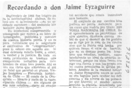 Recordando a don Jaime Eyzaguirre.