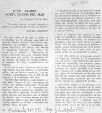 Juan Florit, poeta mayor del mar