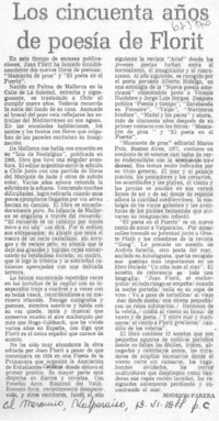 Los cincuenta años de poesía de Florit