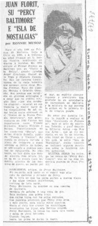 Juan Florit, su "Percy Baltimore" e "Isla de nostalgias"
