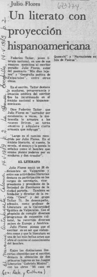 Un Literato con proyección hispanoamericana.