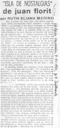 Isla de nostalgias" de Juan Florit,