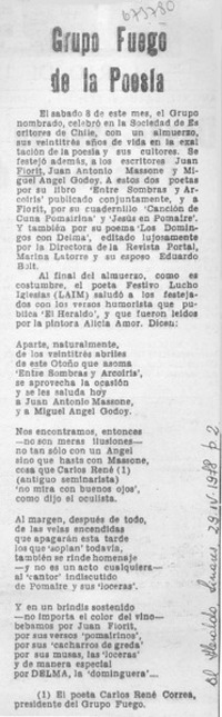 Grupo fuego de la poesía.