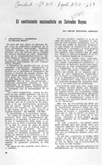 El sentimiento nacionalista de Salvador Reyes.