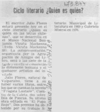 Ciclo literario ¿quién es quién?