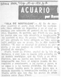 Isla de nostalgias".