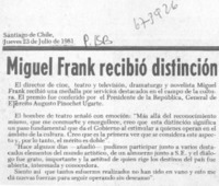 Miguel Frank recibió distinción.