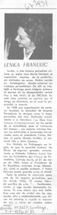 Lenka Franulic.