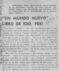 Un mundo nuevo" libro de Edo. Frei.