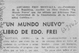 Un mundo nuevo" libro de Edo. Frei.