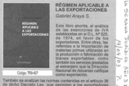 Régimen aplicable a las exportaciones.