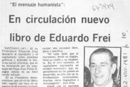 En circulación nuevo libro de Eduardo Frei.
