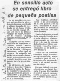 En sencillo acto se entregó libro de pequeña poetisa.