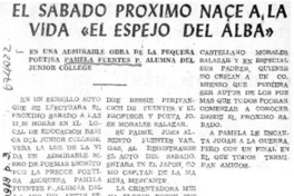 El Sábado próximo nace a la vida "El espejo del Alba".