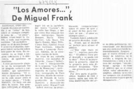 Los amores...", de Miguel Frank.