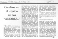 Cambios en el equipo de los "Amores...".