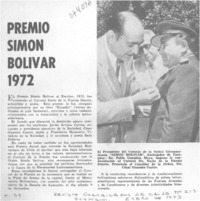 Premio Simón Bolívar 1972