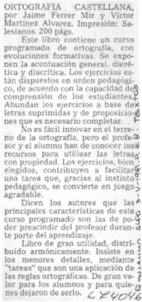 Ortografía castellana.