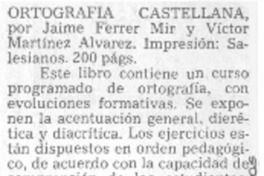 Ortografía castellana.