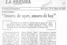 Amores de ayer, amores de hoy".