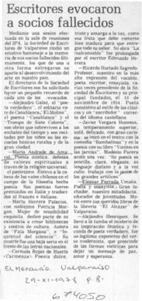 Escritores evocaron a socios fallecidos.