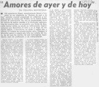 Amores de ayer, amores de hoy"