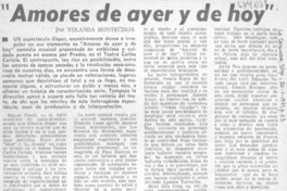 Amores de ayer, amores de hoy"