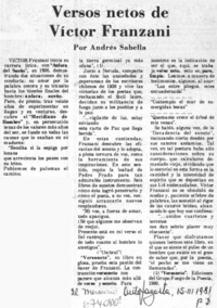 Versos netos de Víctor Franzani