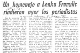 Un homenaje a Lenka Franulic rindieron ayer los periodistas.