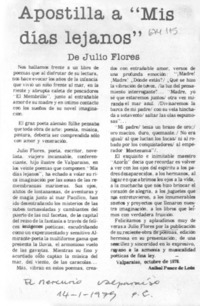 Apostilla a "Mis días lejanos"