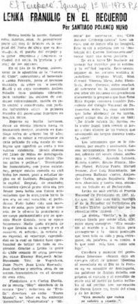 Lenka Franulic en el recuerdo