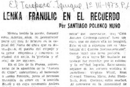 Lenka Franulic en el recuerdo