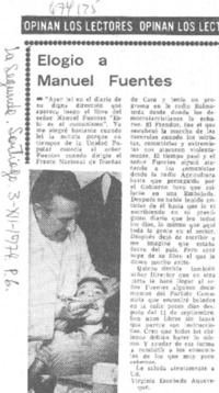 Elogio a Manuel Fuentes.